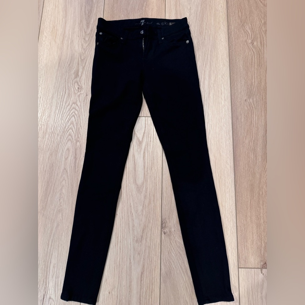 7 For All Mankind Women's Black Skinny Jeans